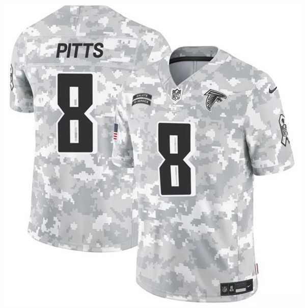 Mens Atlanta Falcons #8 Kyle Pitts 2024 F.U.S.E. Arctic Camo Salute to Service Limited Stitched Jersey Dzhi